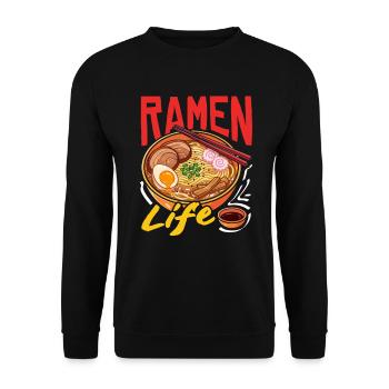 Ramen Life Noodle Bowl Japan Foodie - Unisex Sweatshirt - black - Front - Alina (178cm) & Michal (187cm)