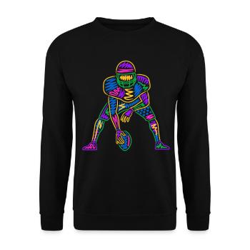 American Football Kinder Jungen bunt Football - Unisex Pullover - Schwarz - Vorne - Alina (178cm) & Michal (187cm)