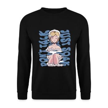 Onsen Hot Spring Bath Dont Talk Just Soak - Unisex Sweatshirt - black - Front - Alina (178cm) & Michal (187cm)