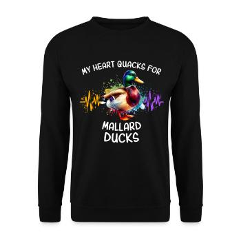 Stockente Herzlinie - Unisex Pullover - Schwarz - Vorne - Alina (178cm) & Michal (187cm)