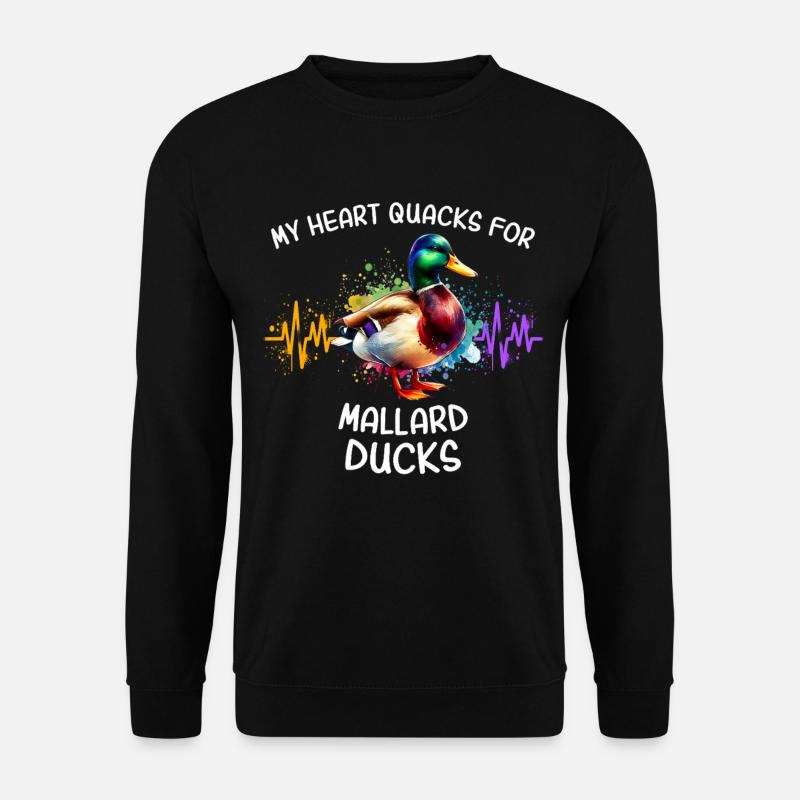Mallard Heart Line - Unisex Sweatshirt - black