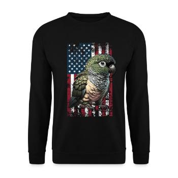 Patagonian Conure US Rock Parakeet - Unisex Sweatshirt - black - Front - Alina (178cm) & Michal (187cm)