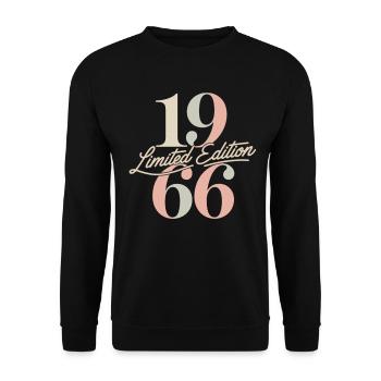 Limited Edition 1966 Vintage Geburtstag - Unisex Pullover - Schwarz - Vorne - Alina (178cm) & Michal (187cm)