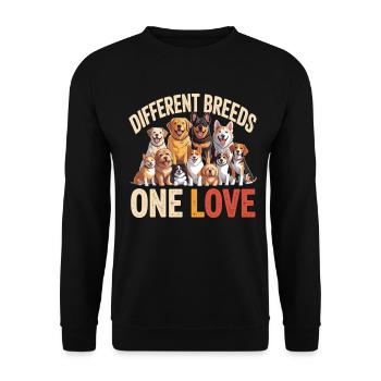 Different Breeds One Love Dogs - Unisex Sweatshirt - black - Front - Alina (178cm) & Michal (187cm)