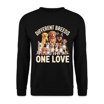 Different Breeds One Love Dogs - Unisex Sweatshirt - black - Front - Alina (178cm) & Michal (187cm)