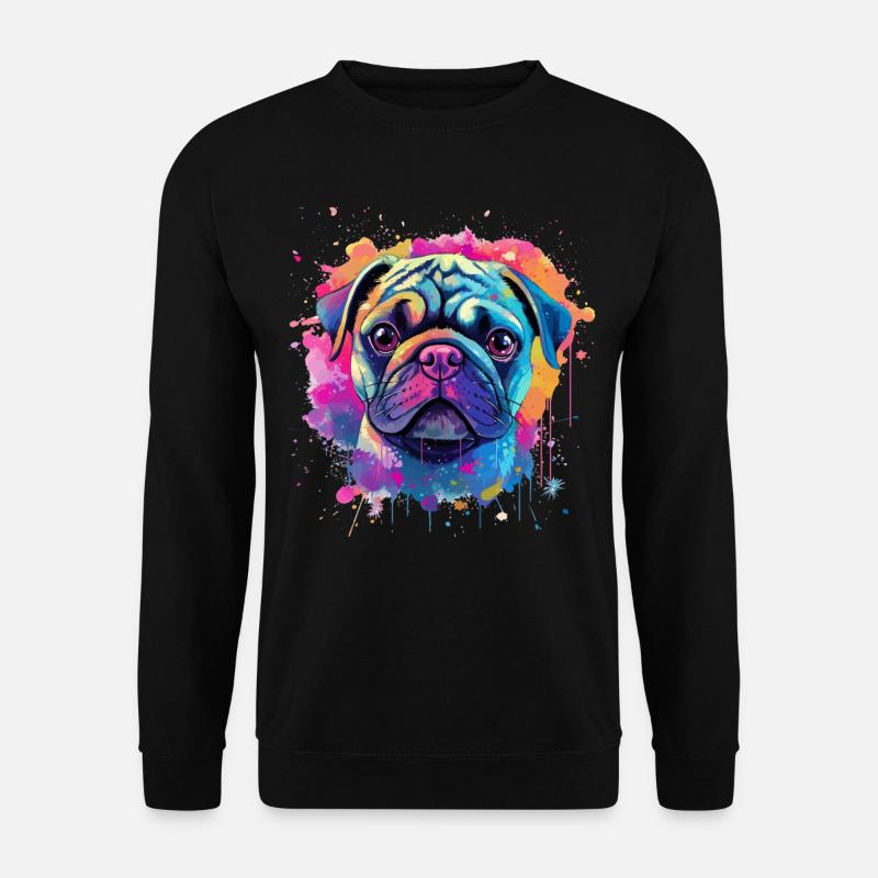 Portrait vibrant de Carlin Splash - Sweat-shirt Unisexe - noir