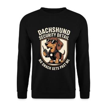 Dackel Snackwache - Unisex Pullover - Schwarz - Vorne - Alina (178cm) & Michal (187cm)