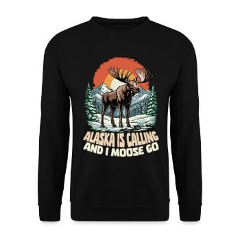 L’Alaska appelle et moi, je deviens drôle - Sweat-shirt Unisexe - noir - Devant - Alina (178cm) & Michal (187cm)