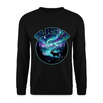 Vacances d’observation de l’Alaska Lights Aurora Borealis - Sweat-shirt Unisexe - noir - Devant - Alina (178cm) & Michal (187cm)