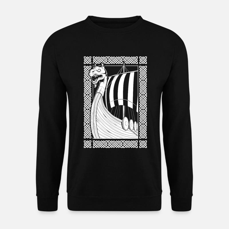 Drachenboot der Nordmänner - Wikinger - Unisex Pullover - Schwarz