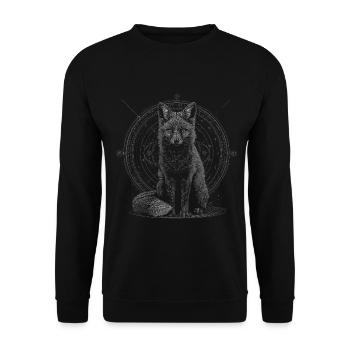 Secret Fox Spirit - Magic Symbol Circles - Unisex Sweatshirt - black - Front - Alina (178cm) & Michal (187cm)