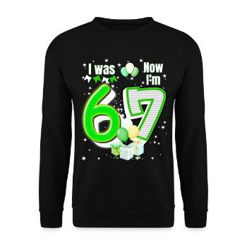 I was 6 Now Im 7 Birthday Shirt Kids 7 Birthday - Sweat-shirt Unisexe - noir - Devant - Alina (178cm) & Michal (187cm)