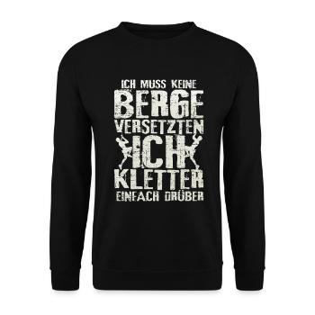 Klettern berg versetzten spruch geschenkidee - Unisex Pullover - Schwarz - Vorne - Alina (178cm) & Michal (187cm)