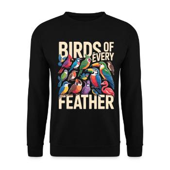Birds of Every Feather Vogel - Unisex Pullover - Schwarz - Vorne - Alina (178cm) & Michal (187cm)