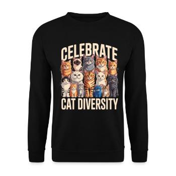 Celebrate Cat Diversity Cats - Unisex Sweatshirt - black - Front - Alina (178cm) & Michal (187cm)