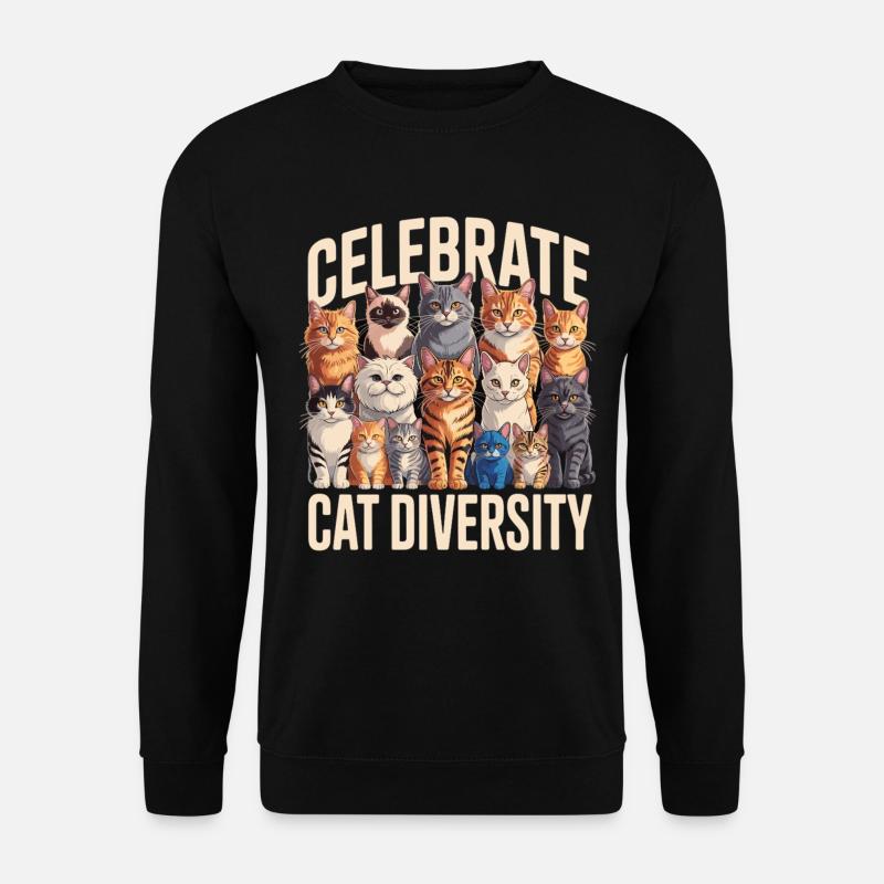 Celebrate Cat Diversity Katzen - Unisex Pullover - Schwarz