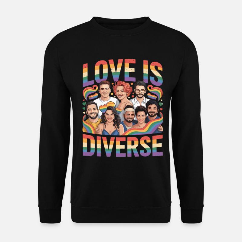 Love Is Diverse Pride Rainbow - Unisex Sweatshirt - black