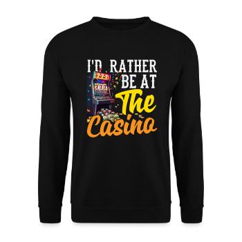 Prefer in the casino gambling slot machine poker - Unisex Sweatshirt - black - Front - Alina (178cm) & Michal (187cm)