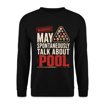 Billard Pool Spruch Shirt - Unisex Pullover - Schwarz - Vorne - Alina (178cm) & Michal (187cm)