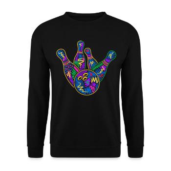 Bowler Enfants Hommes Garçons Bowling coloré - Sweat-shirt Unisexe - noir - Devant - Alina (178cm) & Michal (187cm)