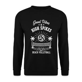 G Vibes & High Spikes Beach Volleyball - Unisex Pullover - Schwarz - Vorne - Alina (178cm) & Michal (187cm)