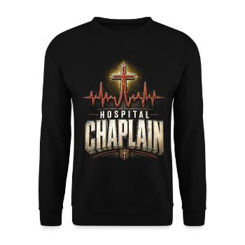 Chapelain, clerc, curé de la paroisse, aumônier d’hôpital - Sweat-shirt Unisexe - noir - Devant - Alina (178cm) & Michal (187cm)