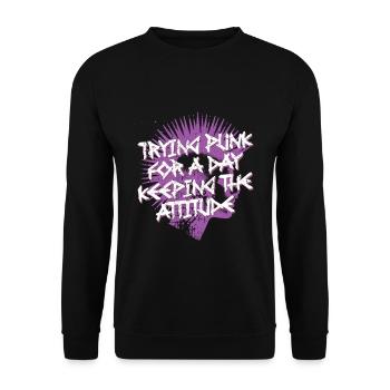 Punk For A Day - Unisex Sweatshirt - black - Front - Alina (178cm) & Michal (187cm)