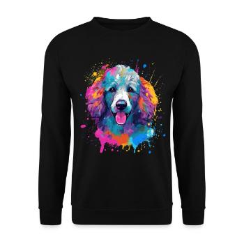 Poodle Splash Art Dog Colorful - Unisex Sweatshirt - black - Front - Alina (178cm) & Michal (187cm)