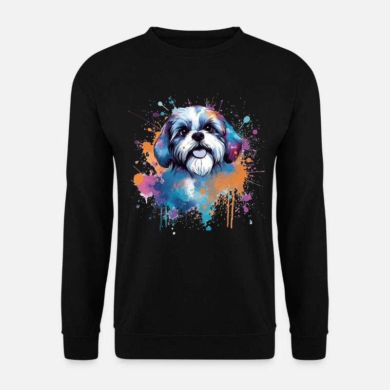 Éclaboussure de chiot Shih Tzu - Sweat-shirt Unisexe - noir