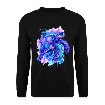Meeresschildkröte, Schildkröte, Wasserschildkröte - Unisex Pullover - Schwarz - Vorne - Alina (178cm) & Michal (187cm)