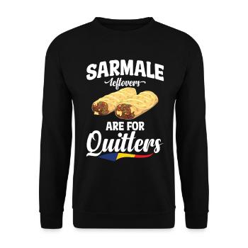 Sarmale-Reste sind für Aufgeber. Rumänischer Snack - Unisex Pullover - Schwarz - Vorne - Alina (178cm) & Michal (187cm)