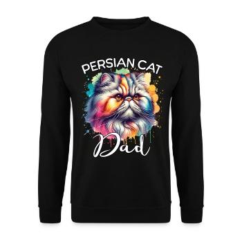 Perserkatze Papa - Unisex Pullover - Schwarz - Vorne - Alina (178cm) & Michal (187cm)