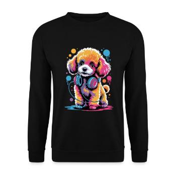 Caniche avec un casque - Sweat-shirt Unisexe - noir - Devant - Alina (178cm) & Michal (187cm)