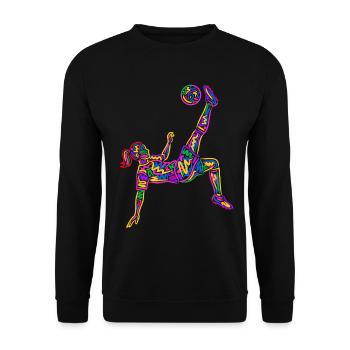 Fußball bunte Fußballerin Mädchen Fußballspielerin - Unisex Pullover - Schwarz - Vorne - Alina (178cm) & Michal (187cm)