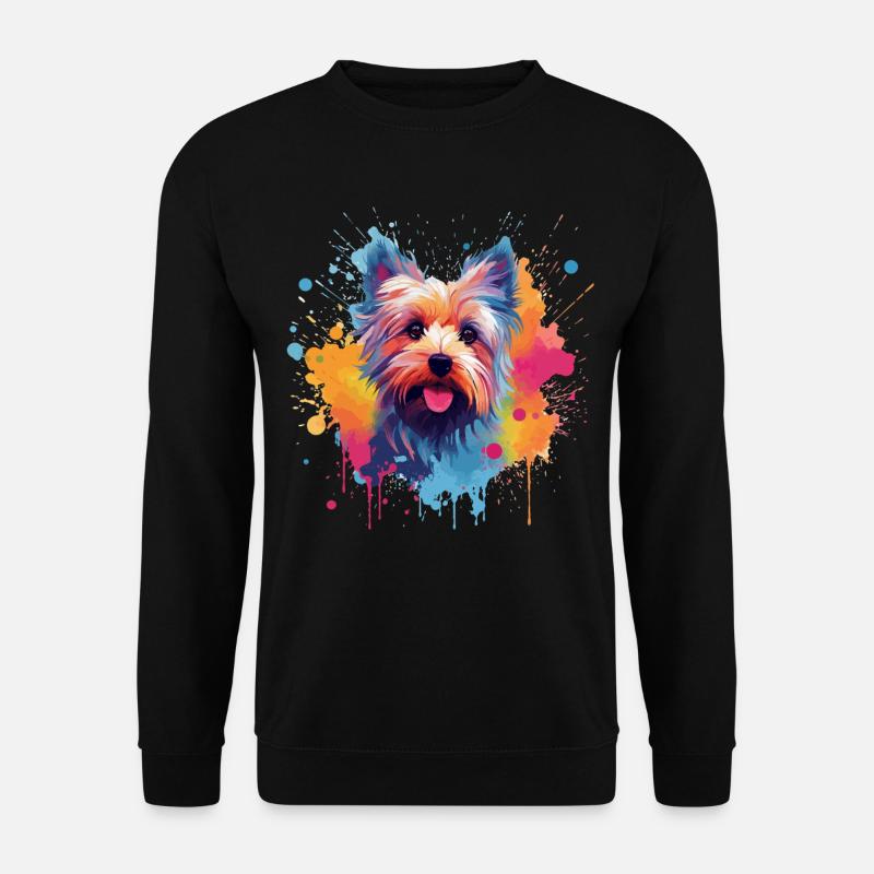 Yorkshire Terrier Bunte Hunde-Splash-Art - Unisex Pullover - Schwarz
