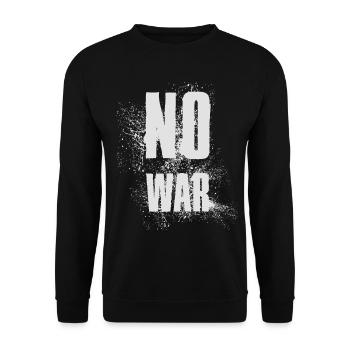 PAS DE GUERRE – Déclaration pour la paix contre la guerre - Sweat-shirt Unisexe - noir - Devant - Alina (178cm) & Michal (187cm)