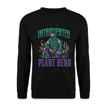 Écologiste Écologie Héros Introverti des Plantes - Sweat-shirt Unisexe - noir - Devant - Alina (178cm) & Michal (187cm)