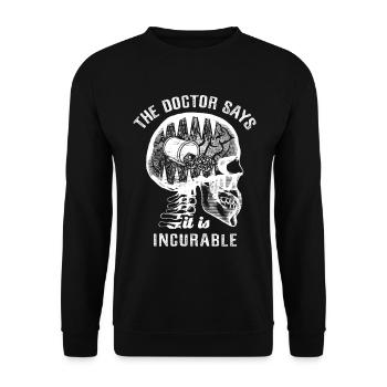 The doctor says it's incurable - Backgammon - Unisex Sweatshirt - black - Front - Alina (178cm) & Michal (187cm)