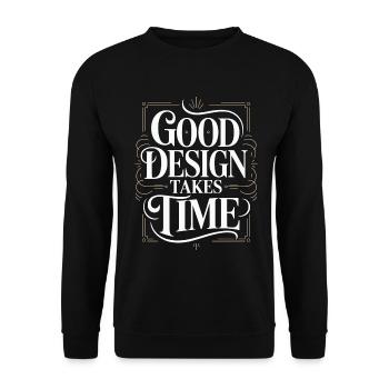 Graphic Designer Good Design Takes Visual Artist - Unisex Pullover - Schwarz - Vorne - Alina (178cm) & Michal (187cm)