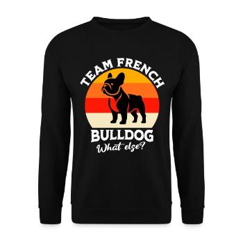Team French Bulldog - Unisex Sweatshirt - black - Front - Alina (178cm) & Michal (187cm)