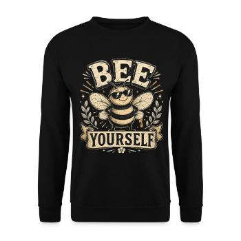 Bee Yourself Vintage Graphic - Unisex Sweatshirt - black - Front - Alina (178cm) & Michal (187cm)