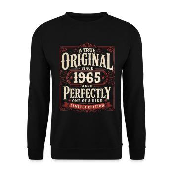 61st Birthday Gift Original Vintage 1965 - Unisex Sweatshirt - black - Front - Alina (178cm) & Michal (187cm)