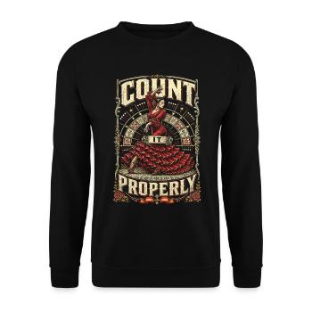 Flamenco Compte-le correctement - Sweat-shirt Unisexe - noir - Devant - Alina (178cm) & Michal (187cm)
