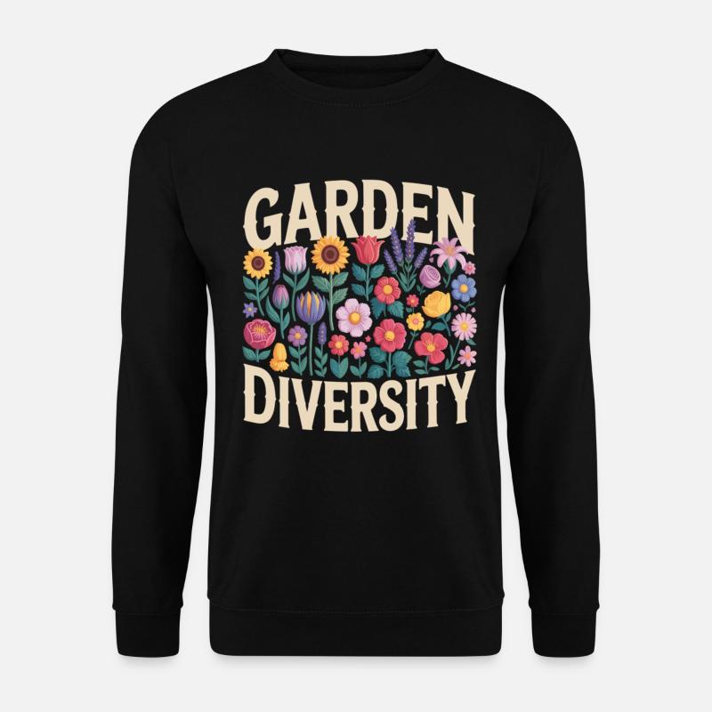 Garden Diversity Blumen Garten - Unisex Pullover - Schwarz
