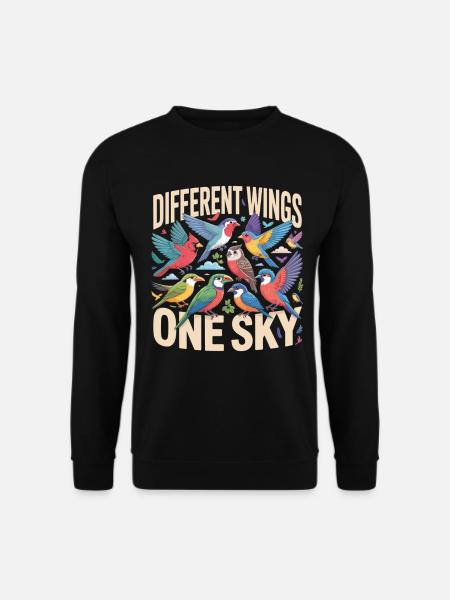 Different Wings One Sky Bird - Unisex Sweatshirt - black