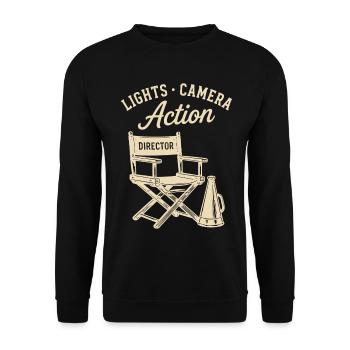 Lights Camera Action Director Director Cinema Film - Unisex Sweatshirt - black - Front - Alina (178cm) & Michal (187cm)