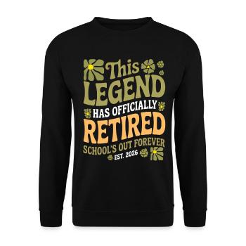 teacher Retirement Gifts for Teachers Retirement - Unisex Sweatshirt - black - Front - Alina (178cm) & Michal (187cm)