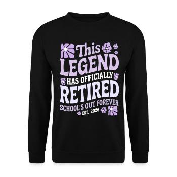 teacher Retirement Gifts for Teachers Retirement - Unisex Sweatshirt - black - Front - Alina (178cm) & Michal (187cm)