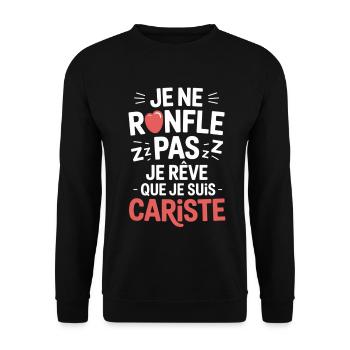 Je Ne Ronfle Pas Cariste Humour Cadeau Collègues - Sweat-shirt Unisexe - noir - Devant - Alina (178cm) & Michal (187cm)