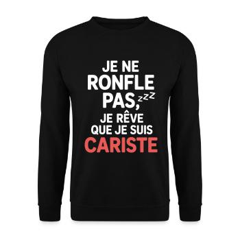 T-Shirt Cariste Humour Cadeau Collègue Fêtes Drôle - Sweat-shirt Unisexe - noir - Devant - Alina (178cm) & Michal (187cm)